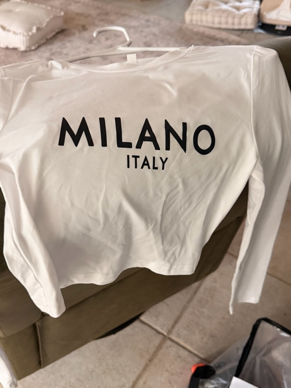 Milano White Long-Sleeve Logo Tee